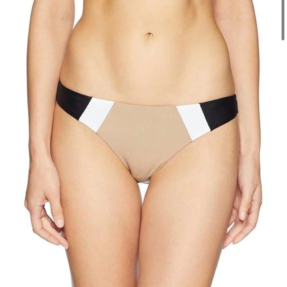NWT Anthropologie PilyQ Black Colorblock stripe bikini bottom